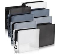 Locmeo TSA-zugelassene Reise-Kulturbeutel, mattiert, durchscheinend, auslaufsicher, Kosmetiktasche für Damen und Herren, Reise-Organizer, Flughafensicherheit, 8 Stück, Grau, 6.7 x 5.5 x 1.8 Inch