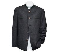 Lodenfrey Trachtensakko Lodensakko Trachten Lodenjanker Loden Janker Jacke Sakko Trachtenjacke anthrazit Walkjanker mit Schurwolle grau dunkelgrau Trachtenjanker Hornknöpfe, Größe:56