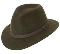 Lodenhut Jagdhut aus 100% Wolle Wollhut Faustmann Outdoorhut Oliv/grün super komfortabel & langlebig Herren Faustmann atmungsaktiver Angelhut (55)