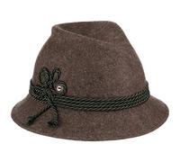 Lodenhut Manufaktur Dirndl Trachtenhut Wollfilz Tirolerhut Uni Kordel Made in Italy Damen Sommer Winter braun-meliert One Size