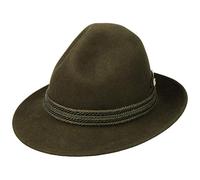 Lodenhut Manufaktur Dreispitz Outdoorhut 100% Wollfilz Kordelgarnitur Made in EU Herren Sommer Winter Oliv 61 cm