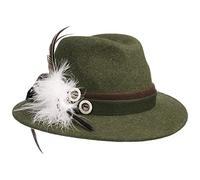 Lodenhut Manufaktur Marietta Trachtenhut Damen - Wollfilzhut Wollhut Herbst Sommer Frühjahr Winter Frühling-Sommer Herbst-Winter - 56 cm Oliv