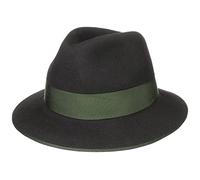 Lodenhut Manufaktur Zillertaler Trachtenhut Traveller Wollfilzhut Ripsband Made in EU Herren Sommer Winter schwarz 57 cm