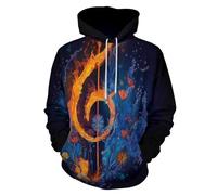 LODMLOER Herren Kapuzenpullover Violinschlüssel Winter Hoodie für Herren, Abstrakte Kunst Langarm Hoodie Sweatshirt Casual Streetwear Oberteil für Sport & Freizeit mit Tasche