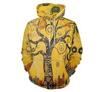 LODMLOER Herren Pullover Hoodie Wirbelnde Zweige Kapuzenpullover Abstrakte Kunst Sweat Hood Langarm Kordelzug Pullover Jacke Herbst Casual Sweatshirt mit Känguru Tasche