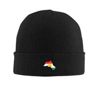 LODMLOER Herren Strickmütze Kurdistan-Flagge Beanie Mütze Karte Entspricht Unisex Weiche Warme Strickmütze Slouchy Baggy Mützen für Alle Jahreszeiten