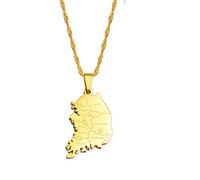 LODMLOER Republik Korea &Amp; Stadt Name Anhänger Halsketten Für Frauen Mädchen Südkorea Schmuck Karten Koreanisch Atriotic Geschenk Modeschmuck Beste Freundin Geschenk Pullover Kette,G