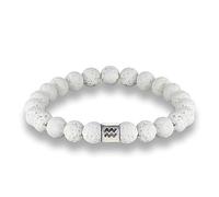 LODMLOER Sternzeichen-Armband - 12 Sternzeichen-Sternbild-Charm, 8 Mm Perlen-Armbänder, Handgefertigte Vintage-Weiße Lavastein-Perlen, Elastische Armreifen, Damen-Schmuck, Geschenke