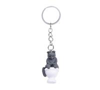Lodoot Cartoon-Toiletten-Katzen-Schlüsselanhänger, kreativer Kätzchen-Anhänger, Schlüsselanhänger für Frauen, handgefertigter PVC-Anhänger für Schlüssel und Taschen, Cartoon-sitzende Toilette,