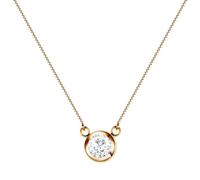 Löb 18K Roségold Halskette vergoldet Zirkonia Stein Anhänger Steinanhänger Damen Kette Collier Glitzer Diamant Rund Rotgold Tropfen Tropfenanhänger