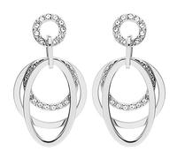 LÖB 750 Weißgold Vergoldet Ohrringe Hängend Ringe Oval Anhänger Silber Damen Ohrhänger Ohrstecker Kreis Tropfen Tropfenform Modern Elegant Lang