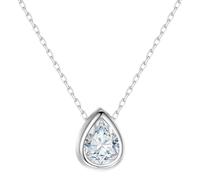 Löb 925 Silber Halskette Kette Tropfen Anhänger Zirkonia Stein Tropfenform Damen Silberkette Solitär Tropfenanhänger Glitzer Steinanhänger Brautschmuck