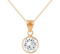 Löb 925 Silber Roségold Vergoldet Kette Zirkonia Stein Tropfen Anhänger Damen Steinanhänger Solitär Strass Glitzer Diamantform Tropfenanhänger
