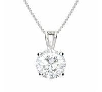 Löb Premium Damen Halskette 925 Sterling Silber mit einem Zirkonia Stein Anhänger 8mm Kette Solitär Strass Glitzer Steinahnänger Weiß Rund Tropfen Braut Brautschmuck