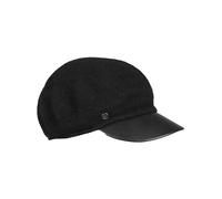 LOEVENICH Ballonmütze | aus Wolle | mit Lederimitat-Schirm | OneSize | Damen | Warme, stilvolle Kopfbedeckung Black