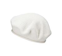 LOEVENICH Damen Baskenmütze aus Baumwolle in Bester Strick-Qualität mit modischem Rollrand (Creme)