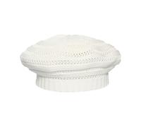 LOEVENICH | Damen Béret für Frühling Sommer | Ajour Muster | 100% Baumwolle Cream