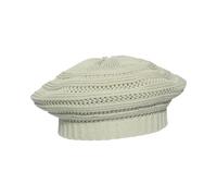 LOEVENICH | Damen Béret für Frühling Sommer | Ajour Muster | 100% Baumwolle Sage Green