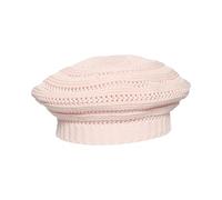 LOEVENICH | Damen Béret für Frühling Sommer | Ajour Muster | 100% Baumwolle Soft Nude