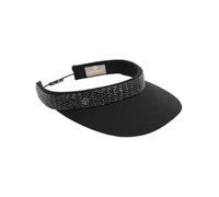 LOEVENICH Damen Visor aus Baumwolle mit geflochtenem Kunstlederband - größenverstellbar und ultra leicht