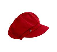 LOEVENICH elastische Damen Regenkappe mit Schirm aus Polyester - wasserabweisende Baker-Boy Cap Red