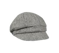 LOEVENICH Gefütterte Ballonmütze | Fischgrät-Design | 100% Wolle | OneSize | Damen Wintermütze Black