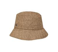 LOEVENICH Gefütterter Bucket Hat | Fischgrät-Design | 100% Wolle | OneSize | Damen | Schutz vor Sonne & Kälte Toffee