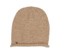 LOEVENICH Gestrickte Beanie | Hochgerollter Rand | OneSize Damen Wintermütze | Warme, bequeme Strickmütze Toffee