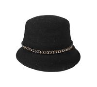 LOEVENICH Glockenhut aus Wollmischung | Damen | OneSize | Stilvoller Kopfschmuck mit Kettenbandbesatz Black