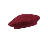 LOEVENICH Klassische Baskenmütze | 100% Wolle | OneSize | Damen | Modischer Klassiker für jeden Anlass Wine