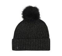 LOEVENICH Gestrickte Beanie | Mit Kunstfellbommel | OneSize | Warme, stylische Wintermütze für Damen Charcoal