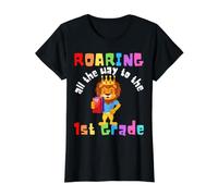 Löwenbrüllen in die 1. Klasse - Kinder gehen zurück in die Schule - Löwen Preisgünstiges Grafik-T-Shirt, Damen, Schwarz, XS