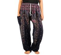 Lofbaz Damen Pfau 1 Kordelzug Harem Boho Hose Dunkelblau 2XL