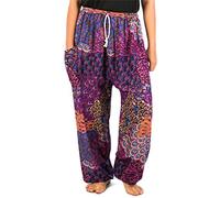 Lofbaz Damen Pfau Kordelzug Harem Boho Hose Purple 3XL