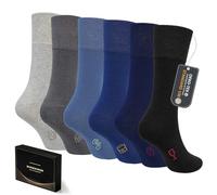 LOFIR Herren Business Socken aus Baumwolle: Atmungsaktive Anzugsocken Männer ohne Gummibund ohne Naht mit Geschenkbox für Anzug Arbeit Büro Reisen 6 Paar Mehrfarbig 43-46
