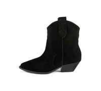 L37 - Damen Cowboystiefel, NEW SOMEBODY ELSE, Stiefeletten Damen, Wildleder, Handgefertigte Schuhe, Einzigartiger Stil, Ankle Boots - Schwarz