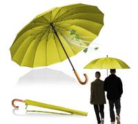 LOGAN & BARNES Stockschirm Sturmfest Ø120cm mit hochwertigem Echtholzgriff und geräuschloser Gummispitze - XXL Regenschirm Groß mit 16 Streben - Modell EDINBURGH (Gelb)