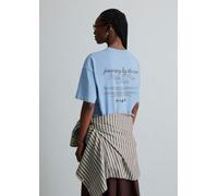 T-Shirt MARC O'POLO DENIM "aus Organic Cotton", Damen, Gr. L, blau (flaxflower blau), Obermaterial: 100% Baumwolle, unifarben, Basic, relaxed fit, Rundhals, Shirts T-Shirt (26370808-L) flaxflower blau