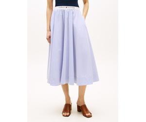 Logo Waistband Midi A-Line Skirt Blau L
