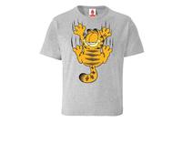 LOGOSH!RT LOGOSHIRT - Comics - Kater - Garfield - Kratzen - Kinder Bio T-Shirt Grau-meliert 92/98