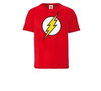 LOGOSH!RT LOGOSHIRT - DC Comics - Flash - Blitz-Logo - Bio T-Shirt Print - Junge & Mädchen 116 ROT