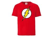 LOGOSH!RT LOGOSHIRT - DC Comics - Flash - Blitz-Logo - Bio T-Shirt Print - Junge & Mädchen 164 ROT