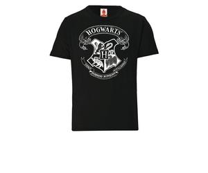 LOGOSH!RT LOGOSHIRT - Harry Potter - Hogwarts Logo (Weiß) - Bio T-Shirt - Kinder Schwarz 104