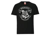 LOGOSH!RT LOGOSHIRT - Harry Potter - Hogwarts Logo (Weiß) - Bio T-Shirt - Kinder Schwarz 164