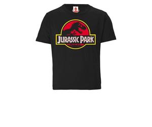 LOGOSH!RT LOGOSHIRT Jurassic Park - Dinosaurier - Logo I Bio T-Shirt Print I Kinder Schwarz 140