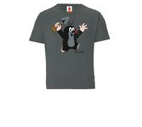 LOGOSH!RT LOGOSHIRT - Krtek - Der kleine Maulwurf - Juhu - Bio T-Shirt Print - Kinder - Jungen & Mädchen Grau 128