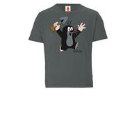 LOGOSH!RT LOGOSHIRT - Krtek - Der kleine Maulwurf - Juhu - Bio T-Shirt Print - Kinder - Jungen & Mädchen Grau 152