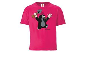 LOGOSH!RT LOGOSHIRT - Krtek - Der kleine Maulwurf - Juhu - Bio T-Shirt Print - Kinder - Jungen & Mädchen Pink 176