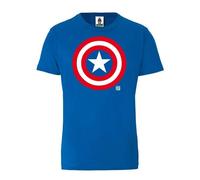 LOGOSH!RT LOGOSHIRT - Marvel - Captain America - Logo - Organic T-Shirt Azurblau S
