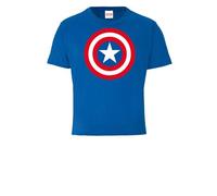 LOGOSH!RT LOGOSHIRT - Marvel - Captain America - Shield - Logo - Kinder - Bio T-Shirt Azurblau 152